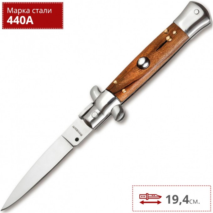 Нож BOKER MAGNUM SICILIAN NEEDLE OLIVE WOOD BK01MB279